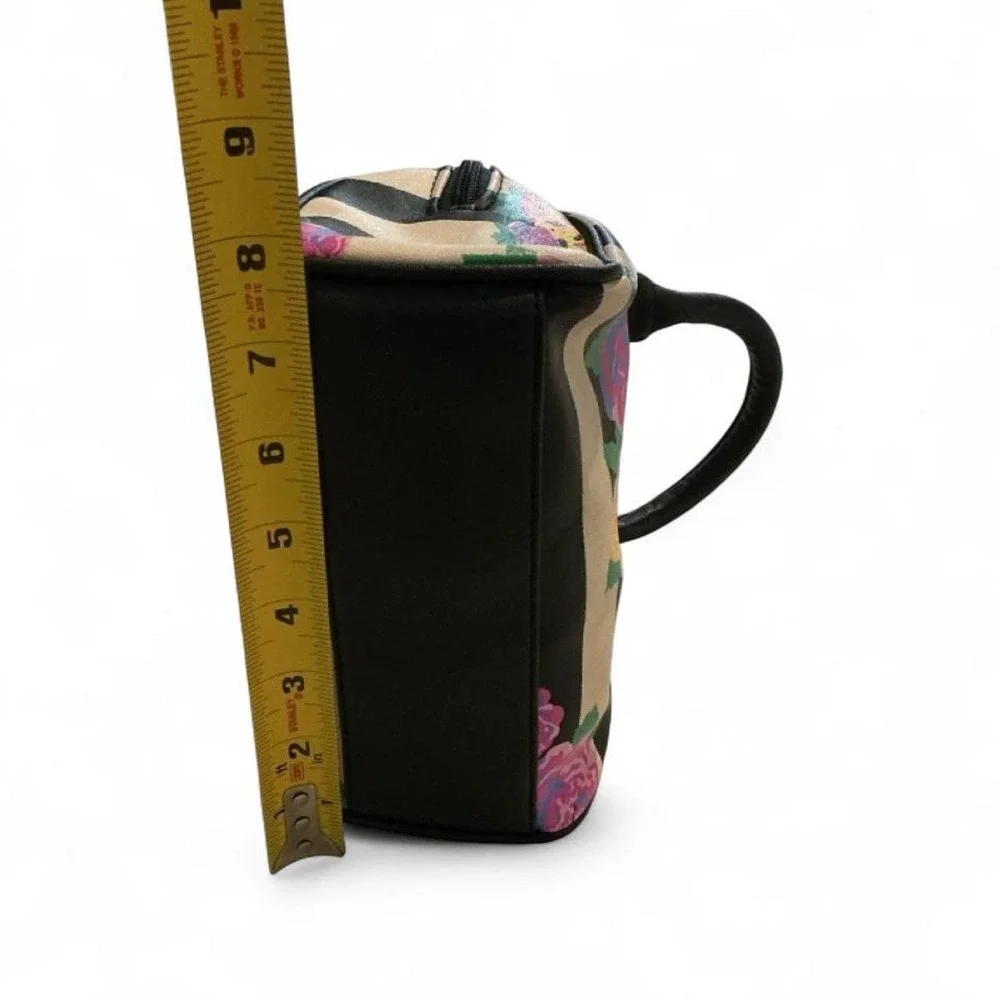 Luv Betsey Mini Satchel Women Small Black Floral Striped Tassel Bow
